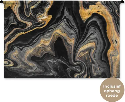 Produktbild von MuchoWow® Wandteppich Wandbehang Marmor - Acryl - Gold - Luxus - Abstrakt 120x80 cm Tapisserie Dekoration Wandtuch - Wanddekorationen - Wandtücher
