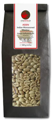 Produktbild von Rohkaffee Arabica Indian Monsooned Malabar 500g