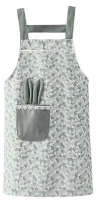 Produktbild von Backschürze mit Tasche, ärmellos, atmungsaktiv, mit Blumenmuster, fusselfrei, schmutzabweisend, für Zuhause