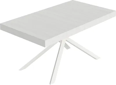 Produktbild von Niket ausziehbarer Tisch 160/244x80 cm, Esche weiß mit weißen Beinen