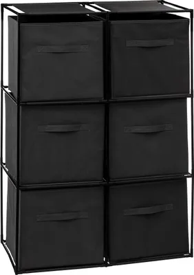 Obrázek produktu pro Regál s 6 textilními boxy, výš. 98 cm