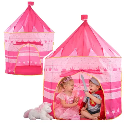 Image de Maison Tente Palais Princesse Pour Petite Princesse Rose 135 X 105 Cm