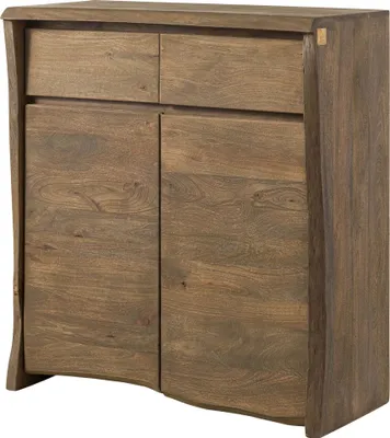 Image de MASSIVMOEBEL24 | PURE MANGO #101 Vitrine en bois de manguier - huilé - sablé / brun 100x48x111