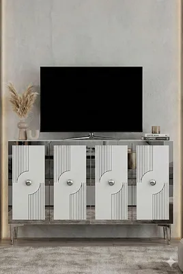 Produktbild von Skye Decor, Hochwertiger Konsolentisch (3 Stück), Saphir-Eiche, 120 cm, 100% Melamin
