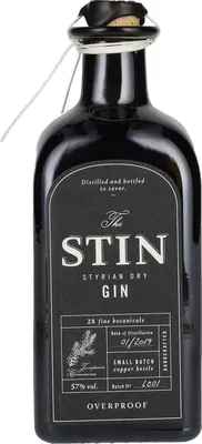 Image de The STIN Styrian Dry Gin OVERPROOF 57% Vol. 0,5l