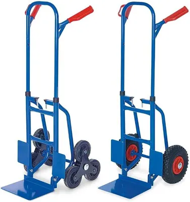 Image de 1 diable pour escaliers pliable et 1 diable empilable pliable, capacité de charge : 150 kg