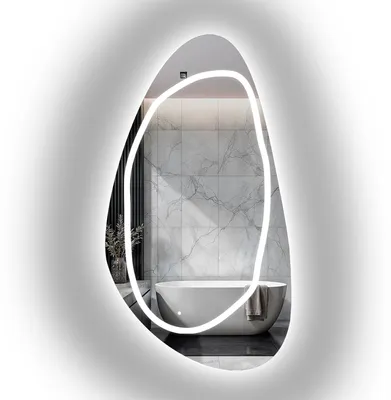 Image de Alfaram Miroir mural organique SYDERYT LED III  - 110 x 202 , de forme irrégulière, pour la salle de bains ou le salon