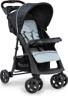 Produktbild von Kompakte, lichtgewicht Buggy bis 25 kg mit Liegefunktion, einklappbar mit Trinkflaschenhaltern - schwarz/graubraun
