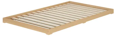 Produktbild von Niederflurbett Flachbett 120x200 Buche Massivholz natur mit wählbarem Zubehör V-60.66-12Rollrost inkl.