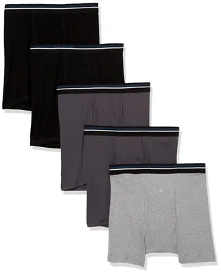 Produktbild von A. Essentials Herren Atmungsaktive Boxershorts aus Baumwolle, ohne Etikett, 5er-