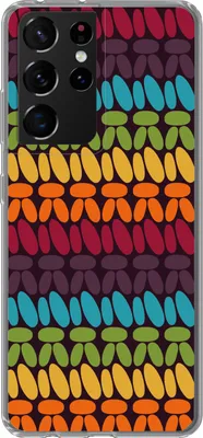 Produktbild von MuchoWow® Handyhülle Schutzhülle Hülle für Telefoonhoesje Samsung Galaxy S21 Ultra Häkelmuster - Retro - Regenbogen Silikon Softcase Handy Hülle - Mobiltelefon