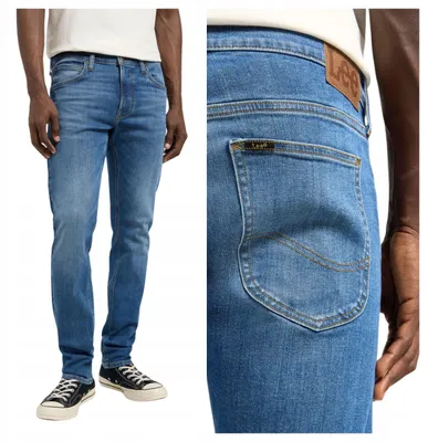 Zdjęcie produktu dla Spodnie Lee | Model Luke Herrenjeans, kolor niebieski denim, dopasowany krój, rozmiar w pasie 32, długość nogawki 34