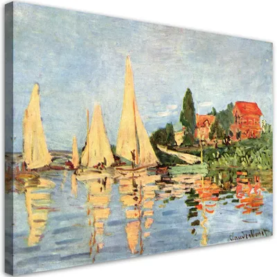 Produktbild von Leinwandbild  Regatta in Argenteuil - Claude Monet 100x70 Feeby Bunt bild für die wand bereit zum aufhängen