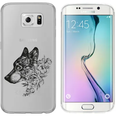 Produktbild von PhoneNatic Case kompatibel mit Samsung Galaxy S6 Edge Silikon-Hülle Floral Wolf M3-1
