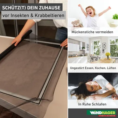 Produktbild von Windhager Insektenschutzgewebe Fiberglas UV-beständig widerstandsfähig mit bester Durchsicht für Fenster & Türen