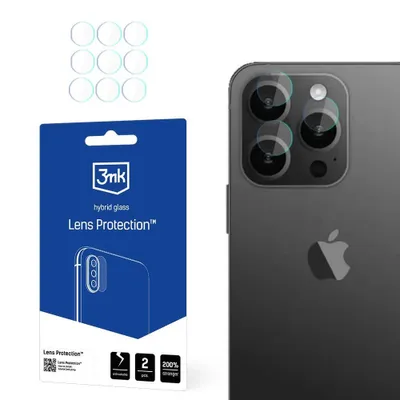 Produktbild von 3mk Hybridglas Lens Protection für iPhone 15 Pro  Kamera Objektiv Kameralinse 0,16mm 6H (4 Stück)