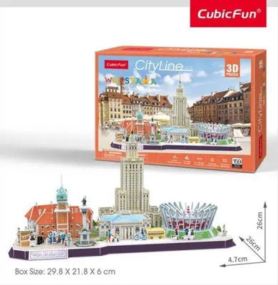 Produktbild von Entdecke Warschau: 3D Skyline Puzzle von Cubic Fun!