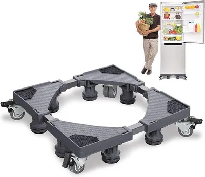 Produktbild von Famanu Waschtischuntergestell mit Rollen und Trolley - Für Waschmaschine, Trockner und Kühlschrank