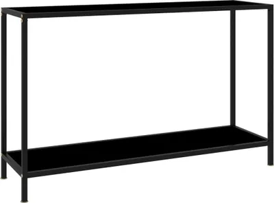 Image de Table console Noir 120x35x75 cm Verre trempé