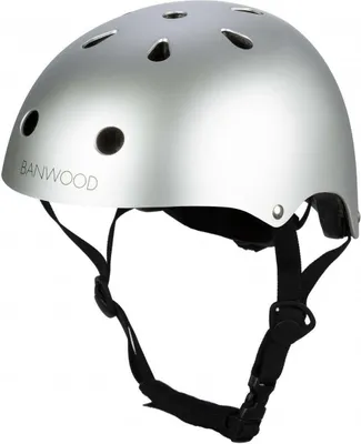 A silver helmet on a white background.