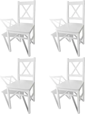 Image de Chaises à manger lot de 4 blanc bois de pin