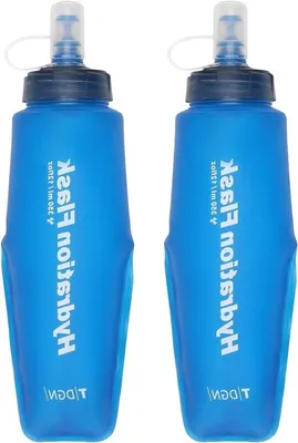 Weiche, faltbare Trinkflasche für Laufen, Radfahren und Wandern - BPA-frei, 250/350/500 ml, Hellblau