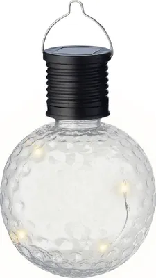 Produktbild von Solar Gartenleuchte LED Kugel Glühbirne 8x11cm Kunststoff Warmweiß