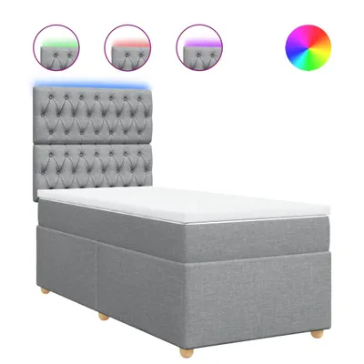 Obrázek produktu pro vidaXL Postel Boxspring s matrací Světle šedá 100x200 cm Látka