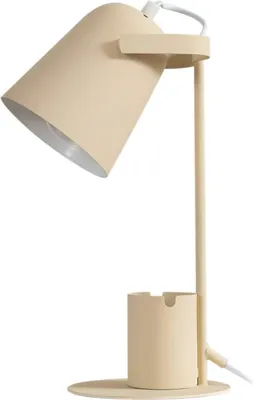 Produktbild von Lindby Tischleuchte Ilmar, beige/weiß, Metall, Ø 12 cm