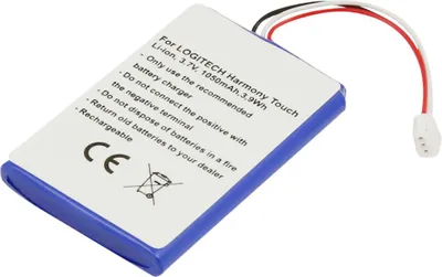 Image de Avizar, Batterie pour Logitech Harmony Touch, Li-ion 1250 mAh, Blanc / Bleu