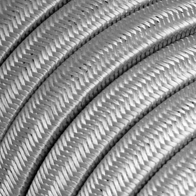 Image de Creative-Cables Câble électrique plat pour caténaire, 1 m, argent, tissu effet soie