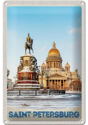 Produktbild von Blechschild Reise 20x30cm Saint Petersburg Russland Skulptur