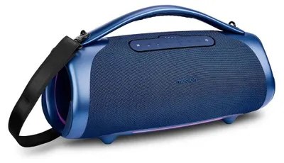 Obrázek produktu pro Přenosný reproduktor Bluetooth MEDION P61768 (dobíjecí baterie, zesílení basů, hudební box, světelné efekty RGB, odolný a voděodolný podle IPX7, integrovaná powerbanka, celkem 100 W (RMS), 2x 25 W + 50 W) Modrá