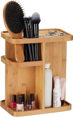 Produktbild von Drehbarer Make-Up-Organizer Bambus Naturfarbe Bad
