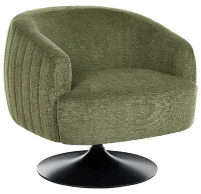Produktbild von BELIANI Drehsessel Grün Stoff Modernes Design Drehbar Polstersessel Stoffsessel Wohnzimmer