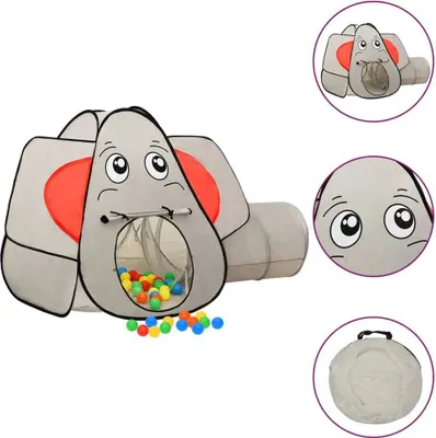 Image de Tente de jeu pour enfants 250 balles Éléphant Gris 174x86x101cm