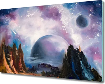 Produktbild von Coloray Schneidebrett Herdabdeckplatte 80x52 cm Kochplattenabdeckung Hackbrett Küchenbrett - Galaxie Planet