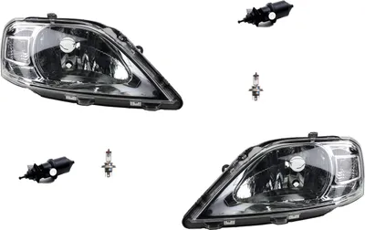 Zdjęcie produktu dla Reflektory samochodowe pasujące do modelu Dacia Logan (produkcja od 06/08-) z żarówkami H4 (lewe i prawe) oraz serwomotorem