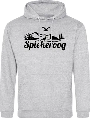 Produktbild von Huuraa Uni Hoodie Spiekeroog Strandmotiv L Heather Grey Vegan Sweatshirt Geschenkidee