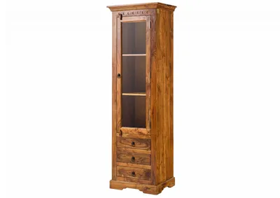 Produktbild von MASSIVMOEBEL24.DE Vitrine Akazie 60x44x190 honig lackiert OXFORD #0528