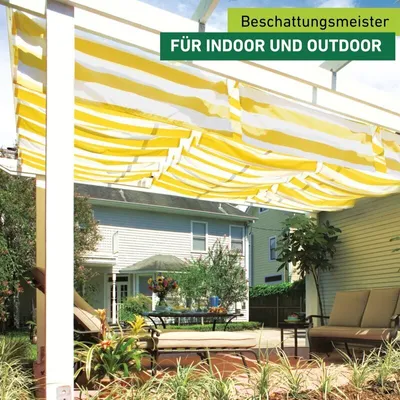 Produktbild von Seilspann-Sonnensegel 420x140cm gelb-weiß