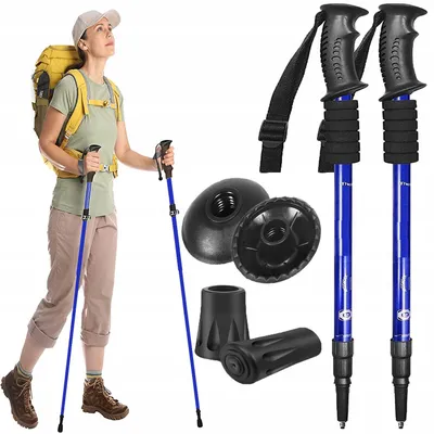 Nordic-Walking- und Trekkingstöcke aus Aluminium 67-135 cm mit Antishock-System