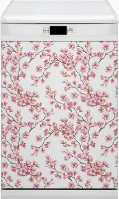 Produktbild von Küche Magnet für Spülmaschine  Abwaschbar 45x80 cm Geschirrspüle  - Pinke Blumen