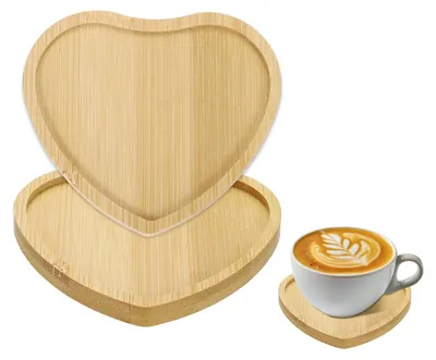 Holzuntersetzer Herzform 2er-Set 105x95x10 mm
