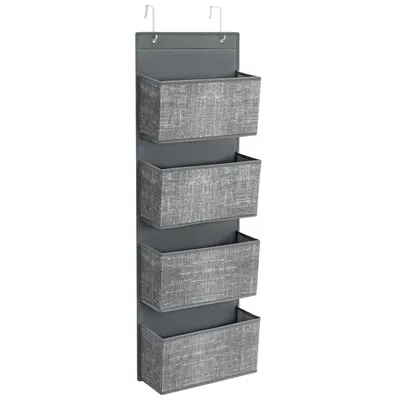 Produktbild von SONGMICS Hängeorganizer, Hängeaufbewahrung, Hängeregal mit 4 Taschen, für die Tür, Schlafzimmer, Büro, Kleiderschrank, 33,5 x 12 x 100 cm, grau meliert RDH004G11