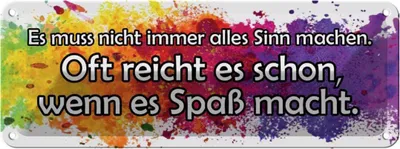 Produktbild von vianmo Blechschild 10x27 cm muss nicht alles Sinn machen Dekoration Spruch Zitat