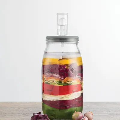 Produktbild von Kilner Fermentier Set 3teilig, 3 l, Glas, Transparent, Edelstahl, 127 mm, 260 mm, 300 mm
