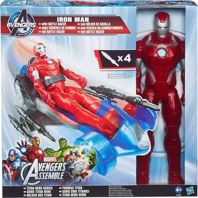 Produktbild von Hasbro A7363 Marvel Avengers Titan Heroes Iron Man mit Battle Racer Fahrzeug