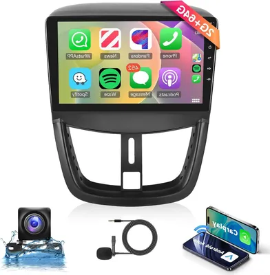 Zdjęcie produktu dla Radio samochodowe do Peugeota 207 (2006-2015) – 9-calowy ekran dotykowy HD – Bezprzewodowe CarPlay i Android Auto