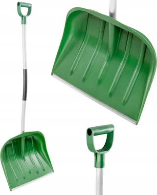 Zdjęcie produktu dla Ergonomiczna Łopata do śniegu 135 cm Aluminiowa Profilowana Wygięta Zielona